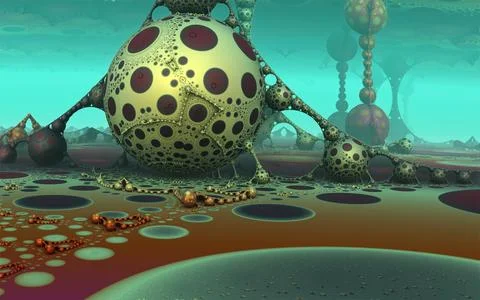 The surface of an virus or an alien planet 3d rendering Stock Illustration