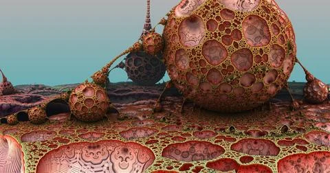 The surface of an virus or an alien planet 3d rendering Stock Illustration