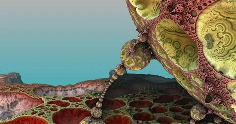 The surface of an virus or an alien planet 3d rendering Stock Illustration
