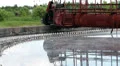 Surface of wastewater treatment basin and rotating mechanism of cleaner HD Footage