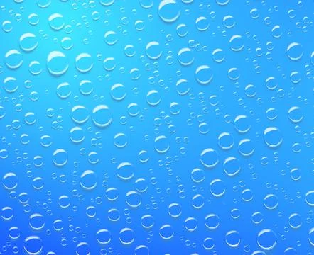 Surface of water with bubbles or clear drops, 3d render. Mockup abstract texture Illustrazione stock