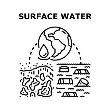 Surface water global ecological pollution concept illustration Иллюстрация