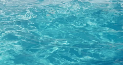 The surface of the water in the pool. Slow motion 4k video Stock Footage 158855394