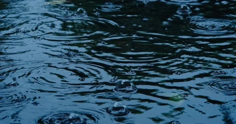 The surface of the water in the rain Stock Footage 140234330