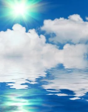 Surface water ripple and reflection of soft sky and clouds background Stock-Fotos