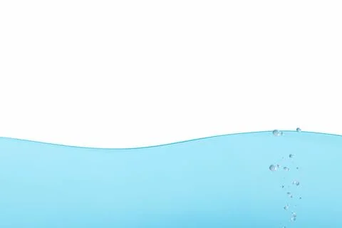 The surface of the water splash with air bubble isoleted on white backgroun.. Stock Photos