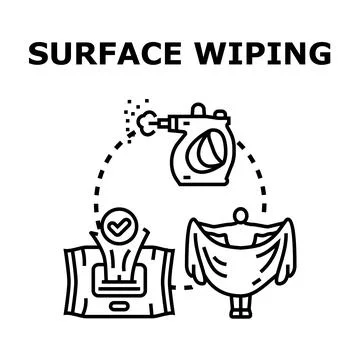 Surface wiping concept for cleaning and hygiene solutions Иллюстрация