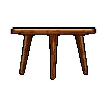 Surface wood table pixel art vector illustration Stock Illustration