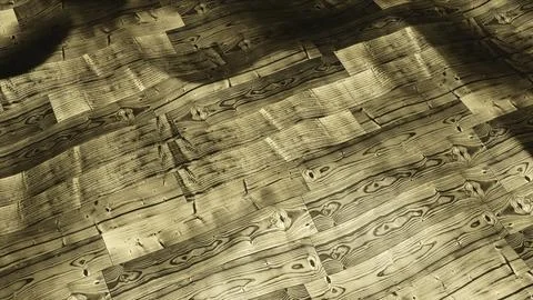 Surface with wooden texture and waves. Motion. 3D surface moves in waves with Illustrazione stock