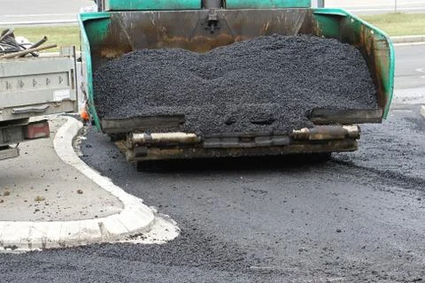 Surfacing road machine Stock Photos