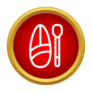 Surfboard and paddle icon in red circle Stock Illustration
