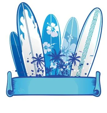 Surfboard background Stock Illustration