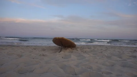 Surfboard on beach Stock Footage 98909732