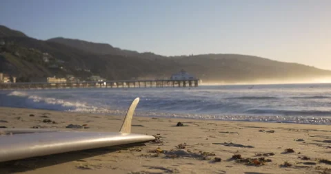 Surfboard on Beach Stock Footage 262114527