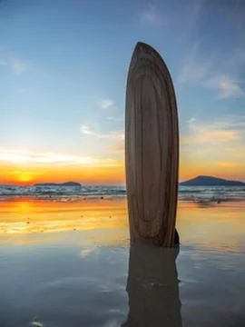 Surfboard on the beach Stock Photos