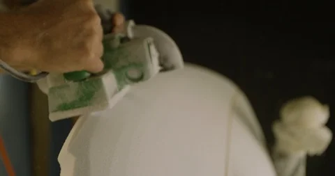 Surfboard being shaped Stock Footage 127124593