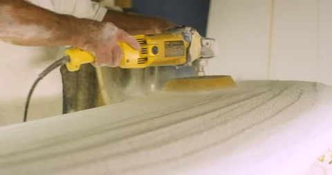 Surfboard being shaped Stock Footage 127124779