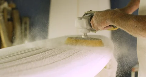 Surfboard being shaped Stock Footage 127124993