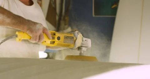 Surfboard being shaped Stock Footage 127125029