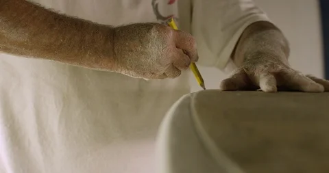 Surfboard being shaped Stock Footage 127125108