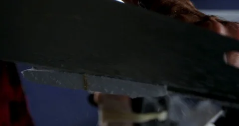 Surfboard being shaped Stock Footage 127125328