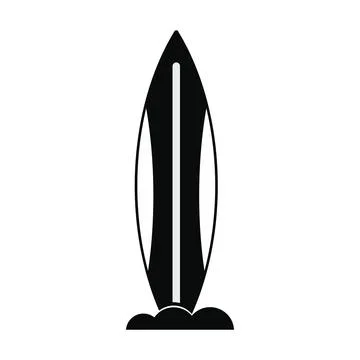Surfboard black simple icon Stock Illustration