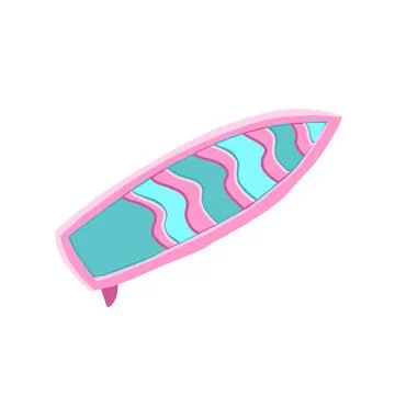 Surfboard in cartoon flat style Stock Illustration