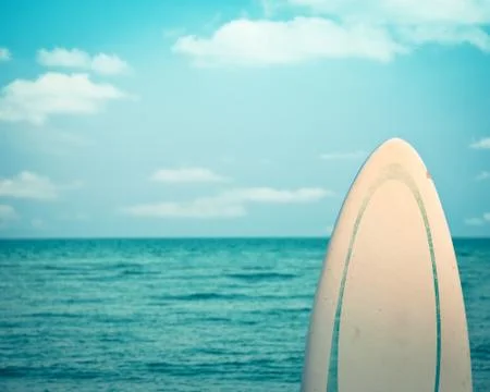 Surfboard. dead calm Stock Photos