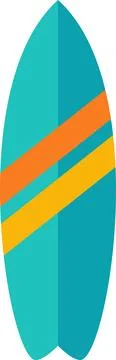 Surfboard Design With Bright Colors Ready for Use at the Beach During Dayli.. Stock Illustration