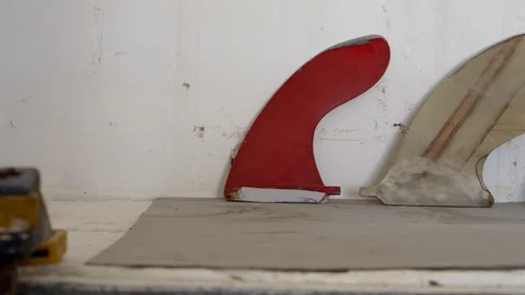 Surfboard Fins in a workshop Vídeo Stock 118534412