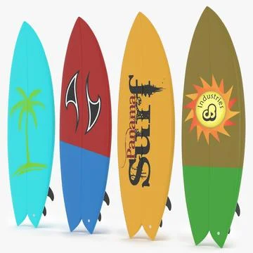 Surfboard Fish Collection 3D Model
