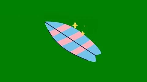 Surfboard green background blue pink green screen animated chromakey background Stock-Footage 314067689