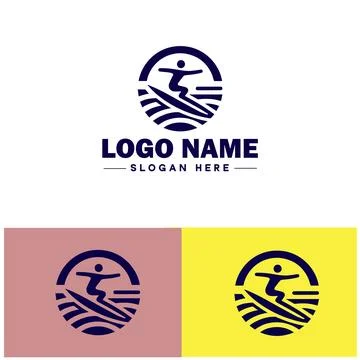 Surfboard icon Surfing board Wave board Surf plank flat logo sign symbol ed.. Stock-Illustration