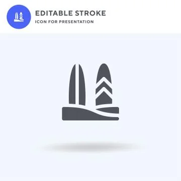 Surfboard icon vector, filled flat sign, solid pictogram isolated on white, l 스톡 일러스트