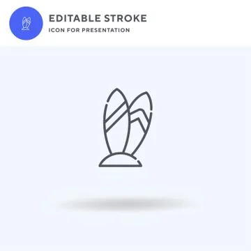 Surfboard icon vector, filled flat sign, solid pictogram isolated on white, logo 스톡 일러스트