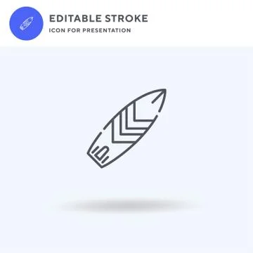 Surfboard icon vector, filled flat sign, solid pictogram isolated on white, logo Stock Illustration