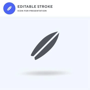 Surfboard icon vector, filled flat sign, solid pictogram isolated on white, logo Stock Illustration