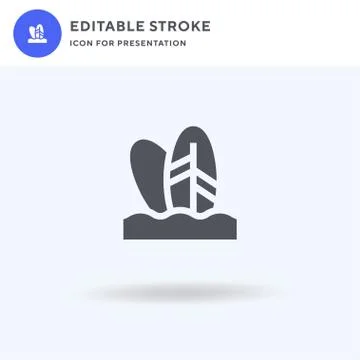 Surfboard icon vector, filled flat sign, solid pictogram isolated on white, logo 스톡 일러스트