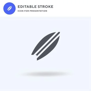 Surfboard icon vector, filled flat sign, solid pictogram isolated on white, logo Illustrazione stock