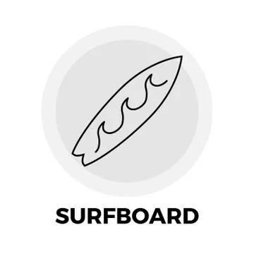 Surfboard Line Icon Stock Illustration