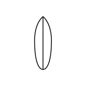 Surfboard outline icon vector for graphic design, logo, web site, social medi Stock Illustration