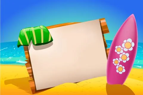 Surfboard paper Stock Illustration