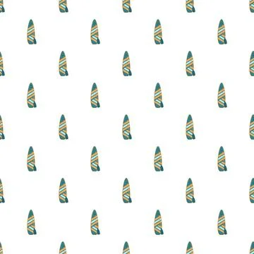 Surfboard pattern creating seamless summer sports background 스톡 일러스트