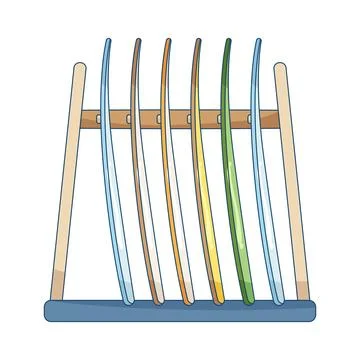 Surfboard in a rack Ilustração Stock