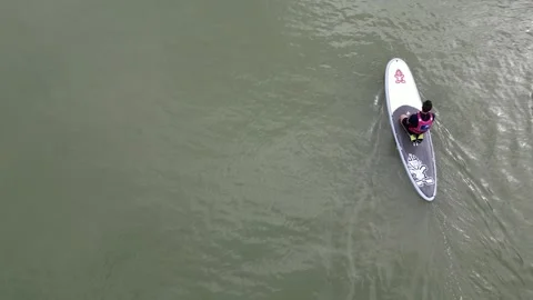 Surfboard Seen By Drone Stock Footage 246729849