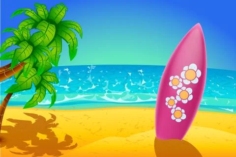 Surfboard single Stock Illustration