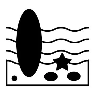 Surfboard solid icon. Surfing vector illustration isolated on white. Water sport Stock Illustration