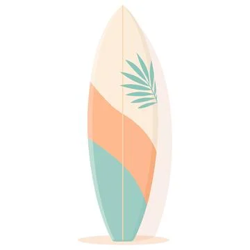 Surfboard with tropical pattern illustration Stock Illustration