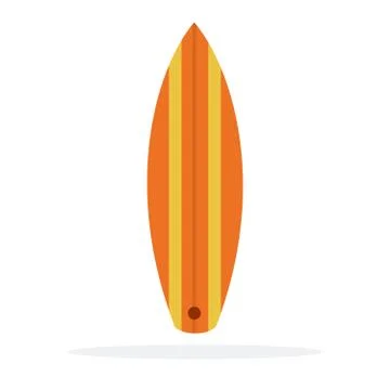 Surfboard vector flat material design isolated object on white background. Stock Illustration