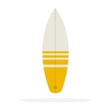 Surfboard vector flat material design isolated object on white background. Stock Illustration